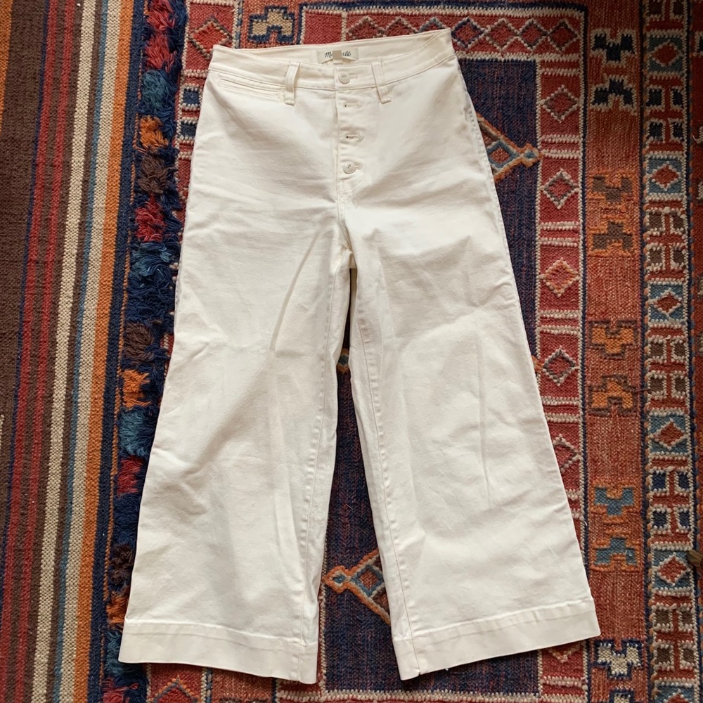 NEW Madewell Emmett Wide Leg Pants Petite 26 White